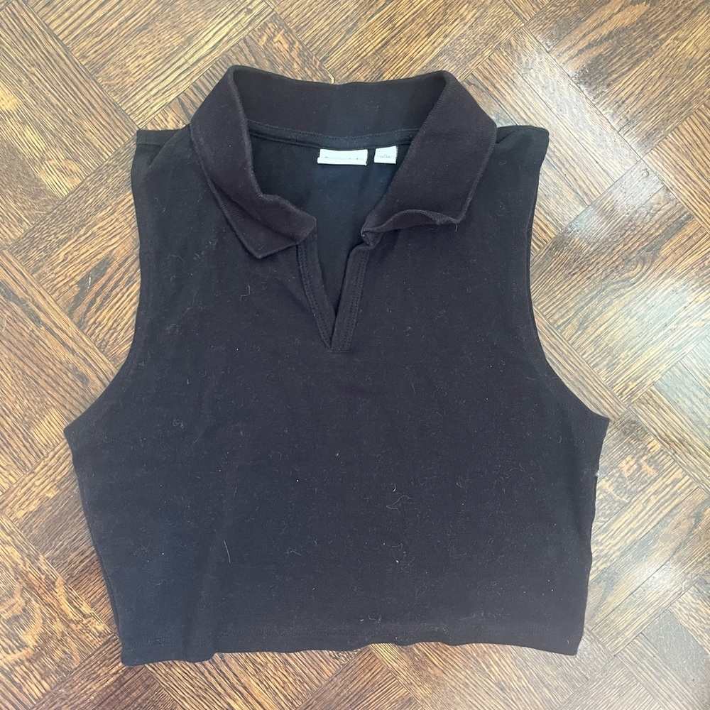 Sunday Best Aritzia Black Collared Tank - Size M